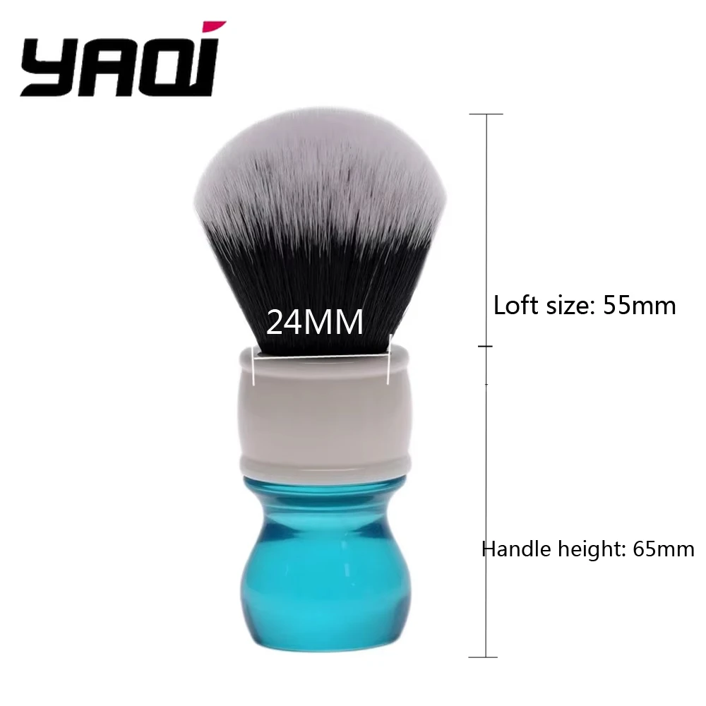 YAQi 24 мм Aqua Tuxedo из синтетических волос, помазок для бритья, пенная щетка для бритья, портативная помазок для бритья и набор мыла для бритья