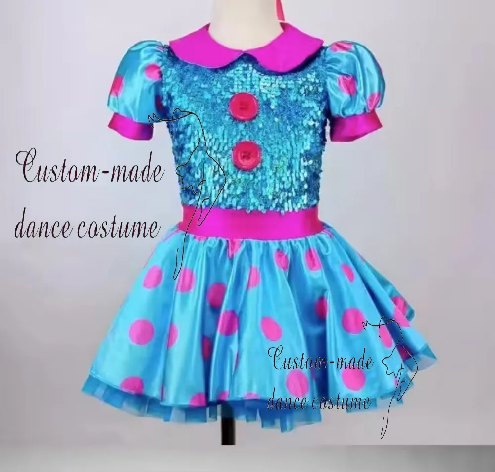 

Dance training costume, children's stage party costume, girls' short skirt outfit, children's printed dance ballet short skirt