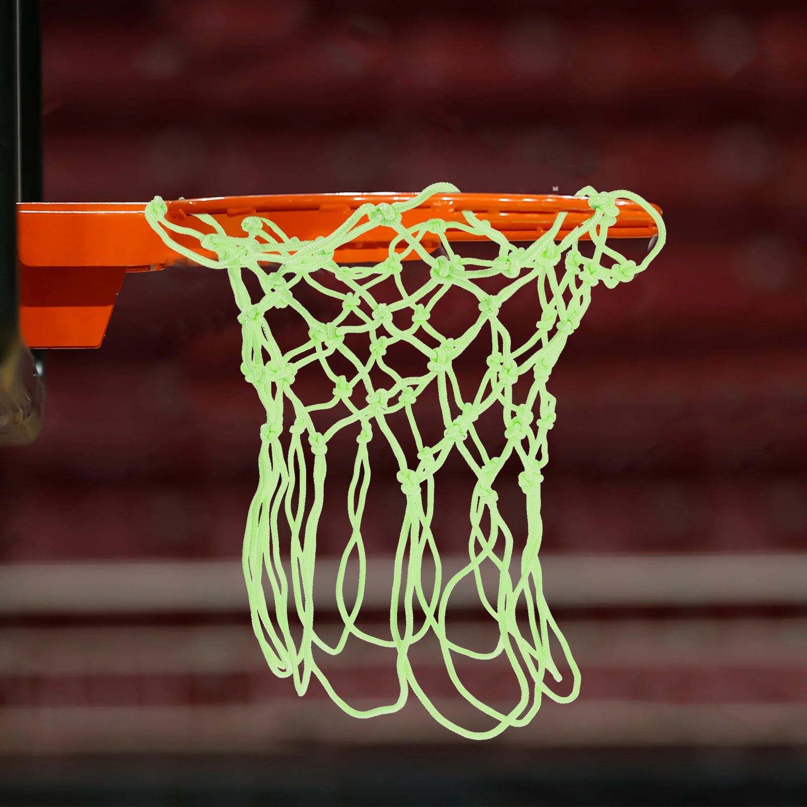 شبكة كرة السلة الخارجية، نايلون فلورسنت عالي التحمل يتوهج في الظلام، معدات رياض الأطفال البديلة باللون الأخضر الفاتح