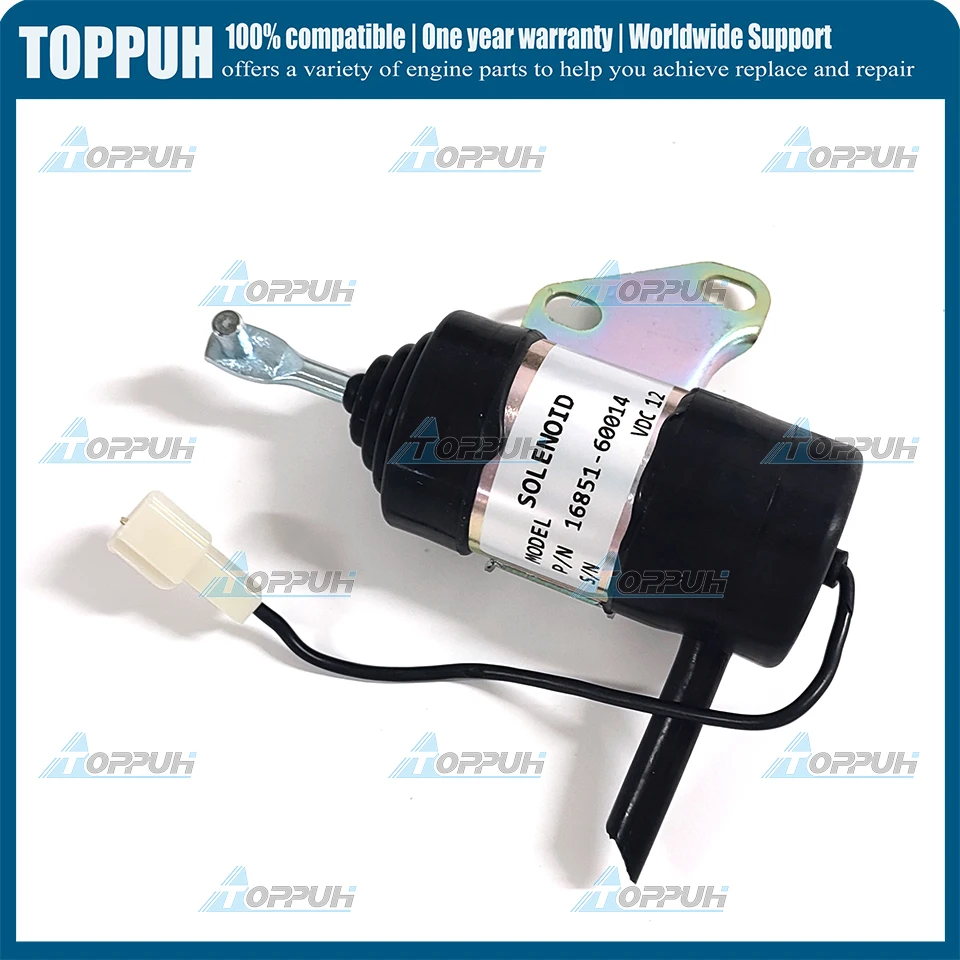 12V 16851-60014 Stop Solenoid Valve 12V For Kubota BX1800D BX1830D Tractor D722 Engine 16851-60012 16851-60014