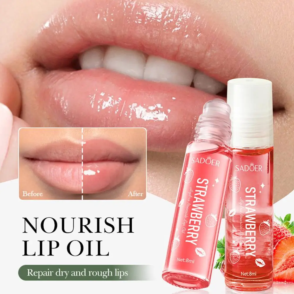 Aardbeienlippenbalsem Natuurlijk fruitextract Verrijkt met vitamine E Hydraterend Niet plakkerig Lichtgewicht Draagbaar voor droge lippen Hydr B1R8