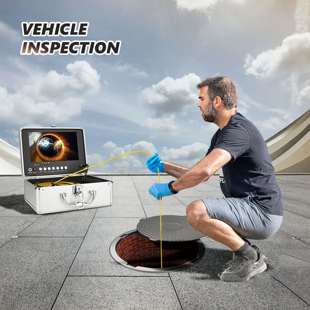 9" 40M DVR Recording Camera Inspection Pipes IP68 HD Drain Sewer Pipeline Industrial Endoscope System