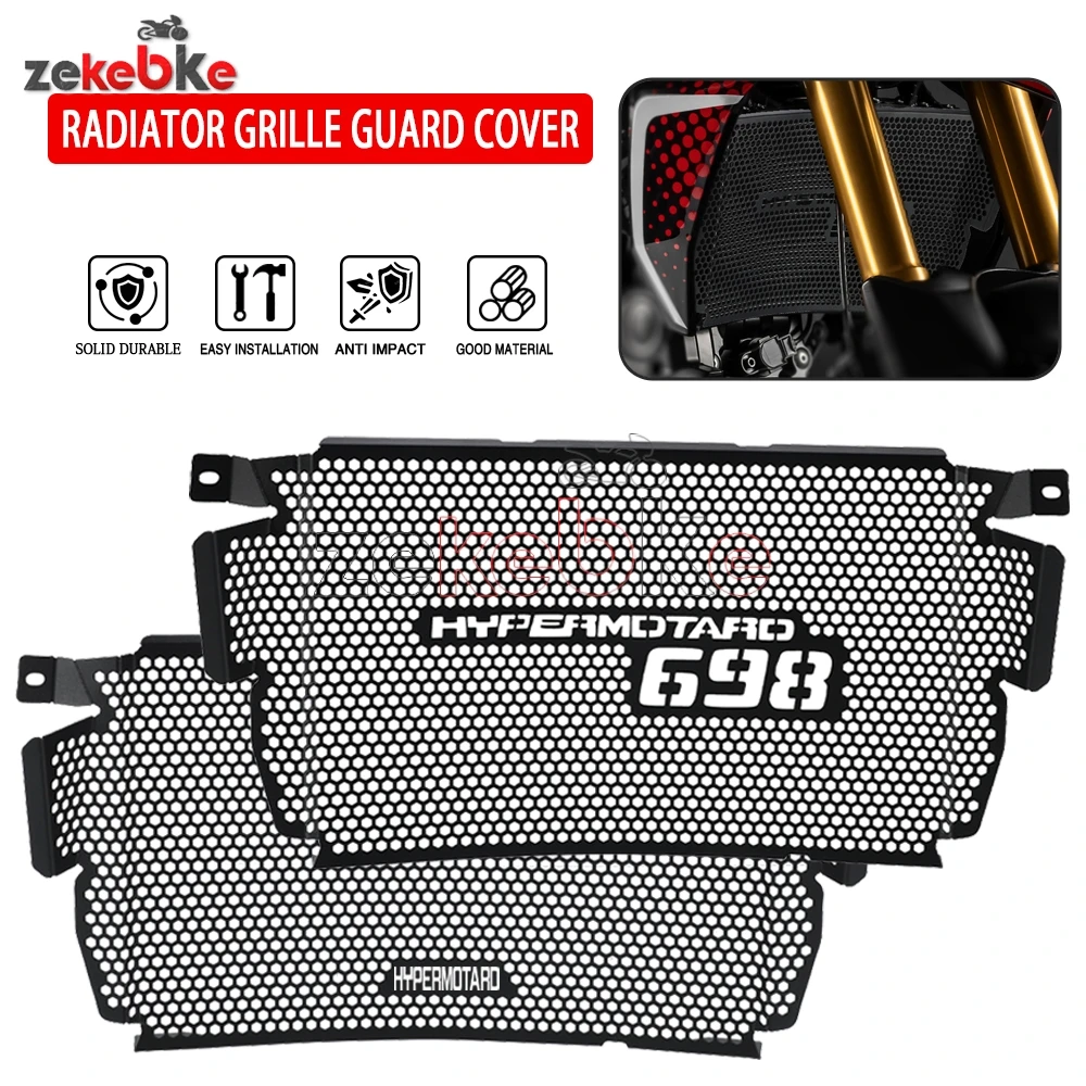 

For Ducati Hypermotard 698 Mono/RVE 2024-2026 - CNC Aluminum Complete Engine Guard Set - Radiator & Cylinder Head Protection