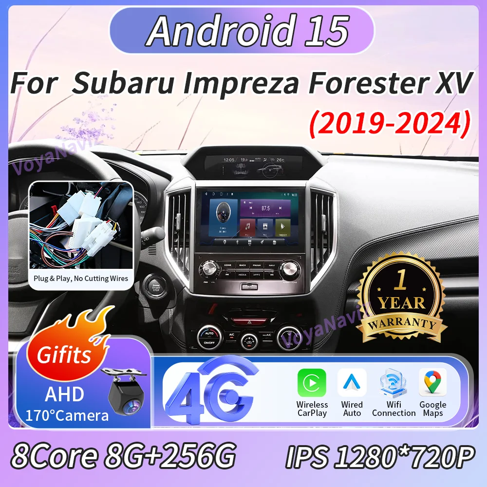 

Android 15 For Subaru Impreza Forester XV 2019-2024 With Type-C Charging Port Car Radio Wireless Carplay Head Unit 4G DSP GPS FM