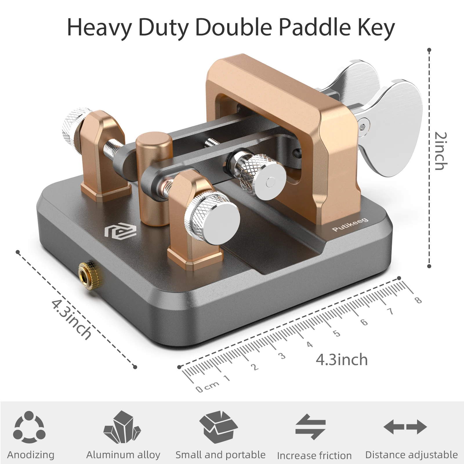 Putikeeg Auto Morse Keyer Double Oars Telegraph Key CW-Taste für Amateurfunkgeräte