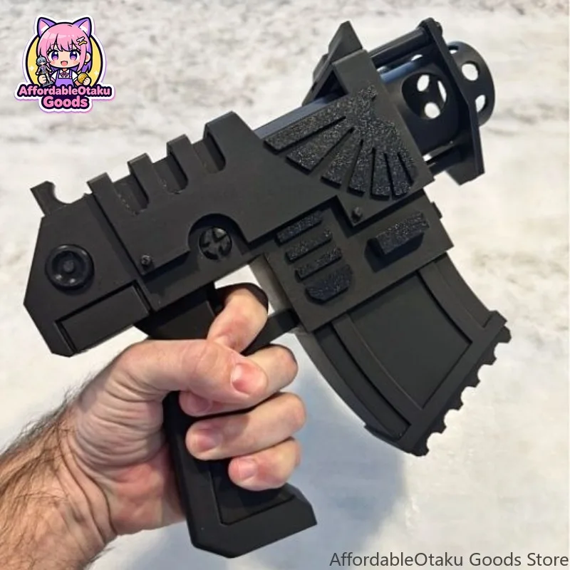 3D Printed Bolt Pistol Cosplay Prop, Sci-Fi Sidearm Model Kit w/ Detachable Magazine, Non-Firing Unpainted Replica for Tabletop