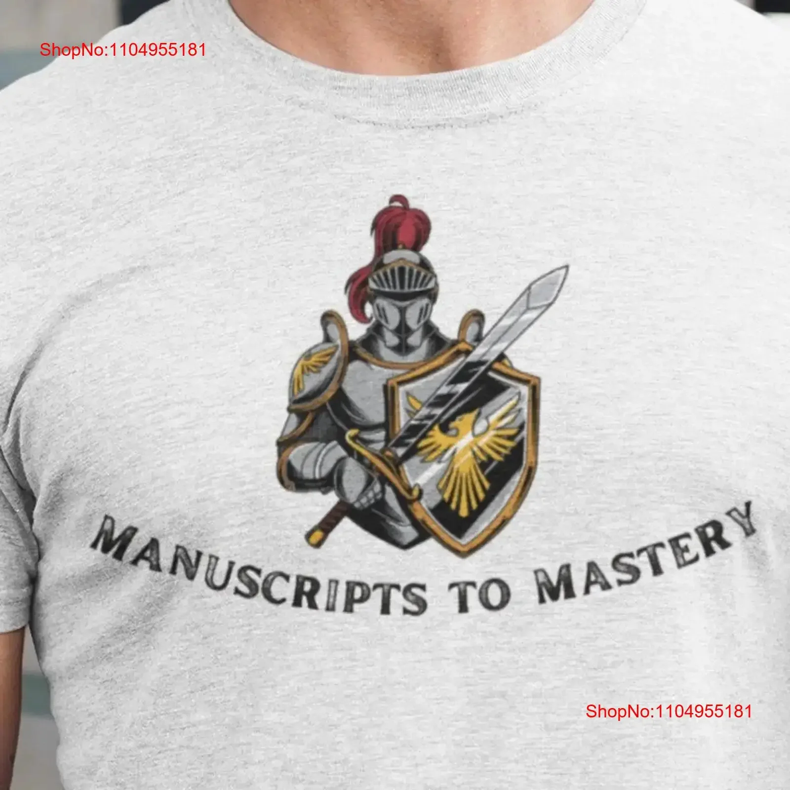 

Hema Buhurt T shirt Manuscripts to Mastery KnighT Armor Sword and Shield Design vintage Washed graphic fashion Casual