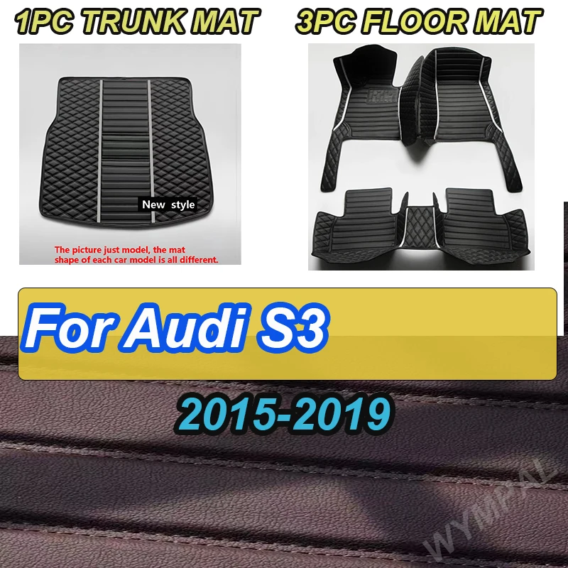 

РОСКОШНЫЕ автомобильные коврики для Audi S3 2019 2018 2017 2016 2015, водонепроницаемый автомобильный ковер, Стайлинг автомобиля, аксессуары для интерьера на заказ, автомобильный коврик