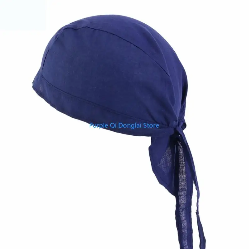 L21E Adjustable Chefs Pirate Hat Sweat Resistant Breathable Bandana Scarf Hat HeadCover Hat For Cooking Baking Service