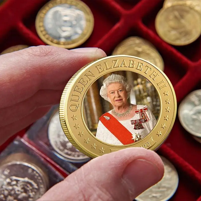 Queen Commemorative Coin Colorful Souvenir Coins For Queen Of England 1926-2022 Collection 2022 Jubilee Coin Of Her Majesty