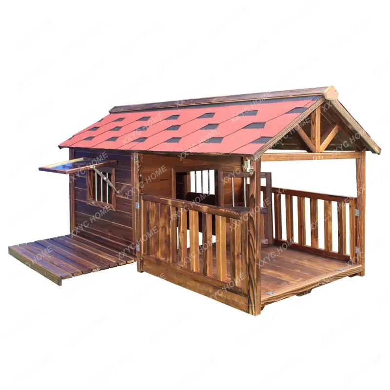 

Solid Wood Large Dog House Outdoor Waterproof Kennel Outdoor Summer Cool Nest Rain-Proof Winter Warm клетка большая