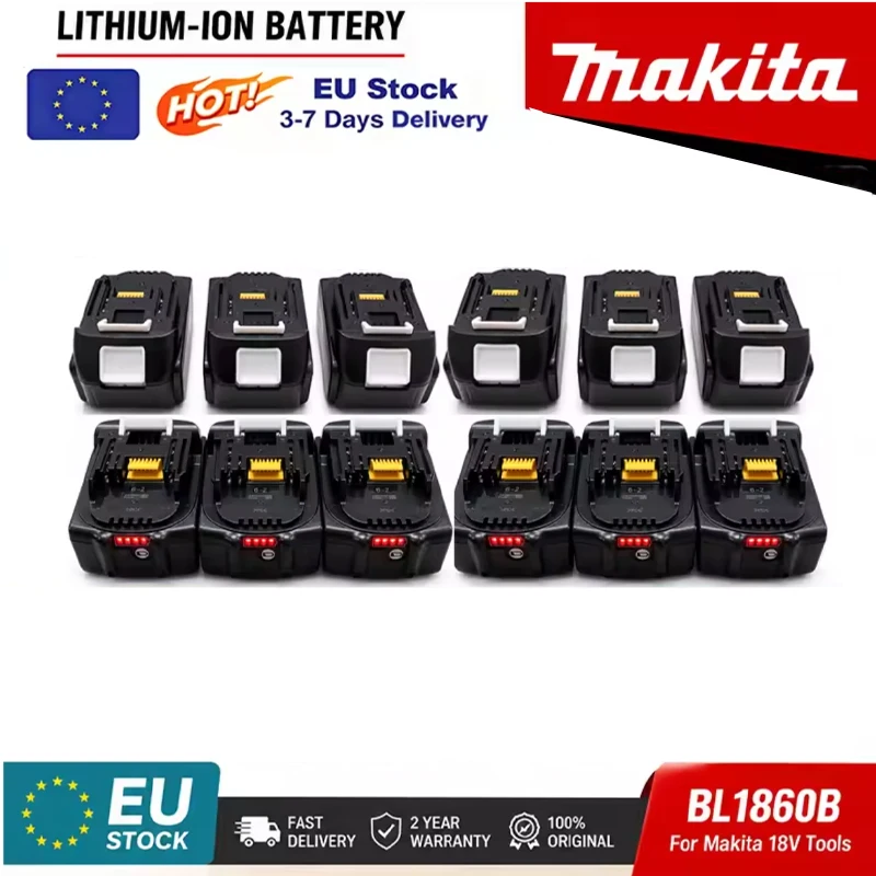 100% Original Makita 6Ah für Makita 18V Akku BL1860B BL1840 BL1830B BL1850B BL1850 BL1860 BL1815 Ersatz-Lithium-Akku