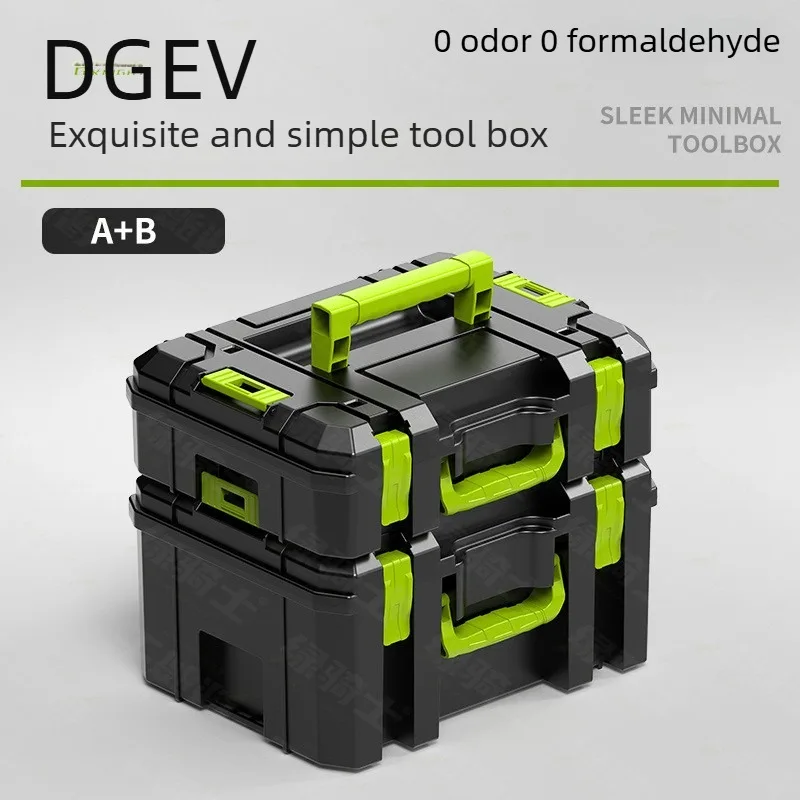 DGEV Multi Functional Large Capacity Stackable Toolbox Set, Large hardware Widened Storage Box