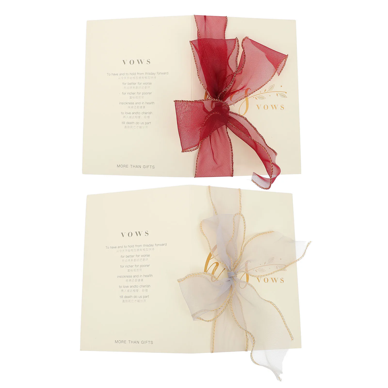 

2Pcs Wedding Vow Cards Declaration Elegant Premium Eco Photo Prop Birthday Banquet Anniversaries Uniform Delicate Simple Sign