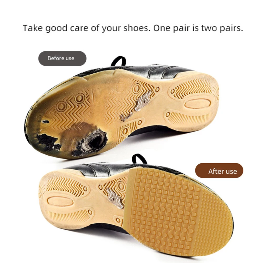 1 Pair Thicken Rubber Shoe Soles Stickers Non-slip Wear-resistant Sole Repair Materials For Woman Men Leather Shoes Outsoles Pad