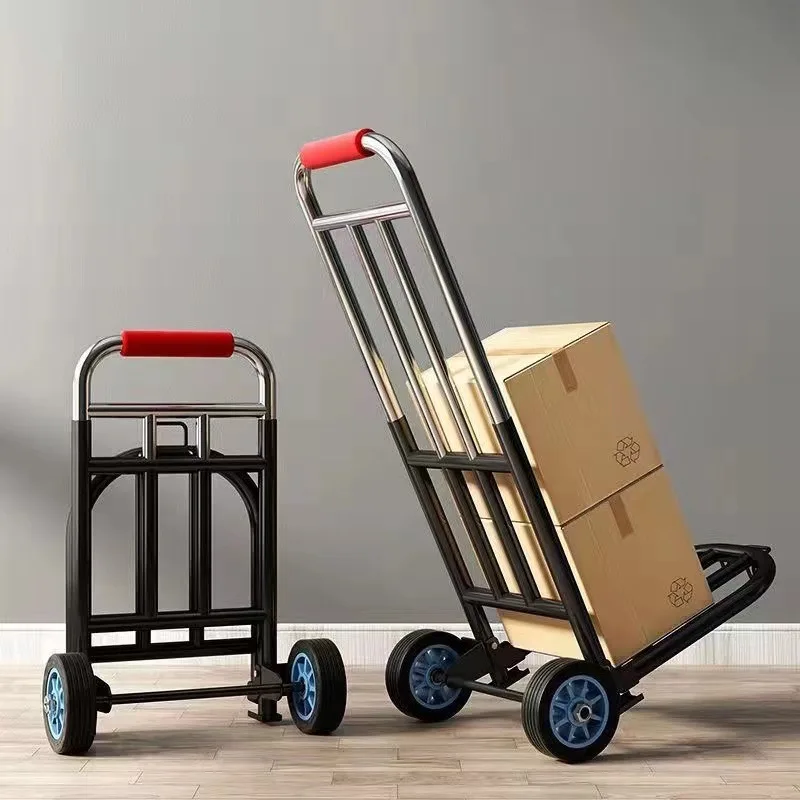 

Folding Luggage Cart Carrying Trailer Household Trolley Shopping Trolley Small Trolley Pull Goods Portable Shopping Cart