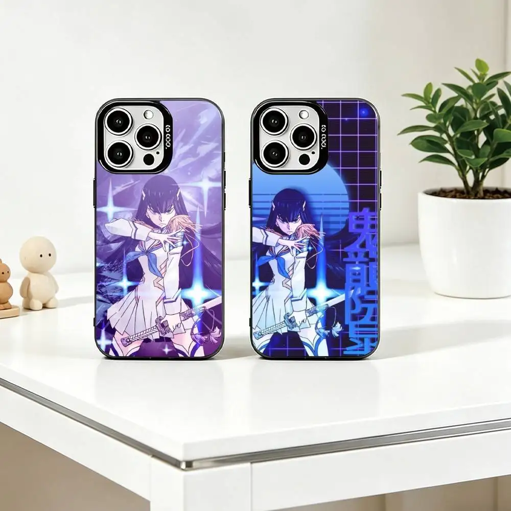 Anime Kill la Kill Kiryuin Satsuk Phone Case For iPhone 17,16,15,14,13,12,11 Plus,Pro Max,XS,Colored Silver Plated Inside Cover