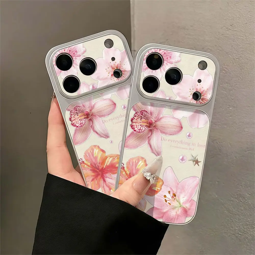 English flowers leather Phone Case For samsung galaxy a56 a37 a55 a36 a35 a26 a25 a17 a16 a15 a17 a07 a06 a05s a54 a53 a52soft