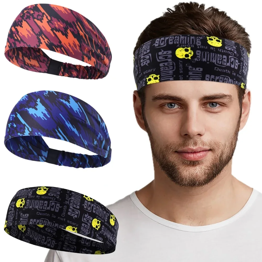 Gothic Skull Headband Sweat Bandage Bike Cycling Sport Head Hair Band Workout Gym Fitness Jog Basketball Tennis Running Headband