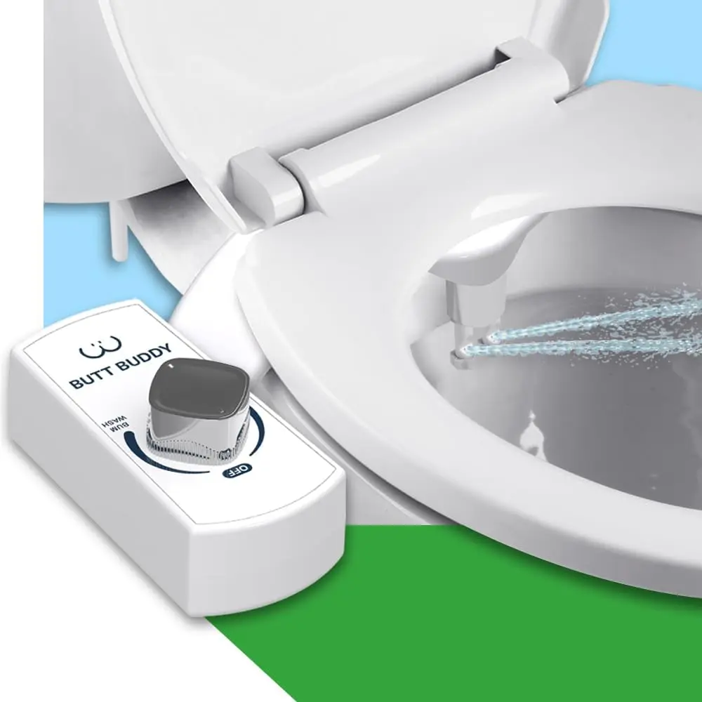 

Dual-Nozzle Bidet Toilet Seat Attachment with Fresh Water Sprayer - Easy Install, Non-Electric, Gentle Wash for Healthy Bathroom