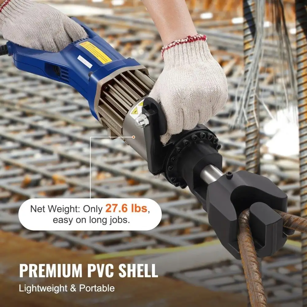 1500W Electric Hydraulic Rebar Bender Heavy-Duty Construction Tool with Cutting and Bending Function for 3/4" #6 Rebar 6-20mm