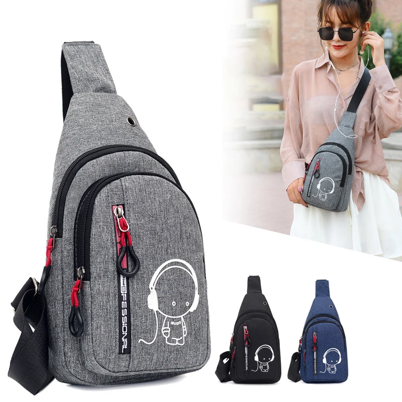 Men's Chest Bag 2024 New Casual Fashion Shoulder Bag Male Hand Crossbody Korean Cycling Backpack