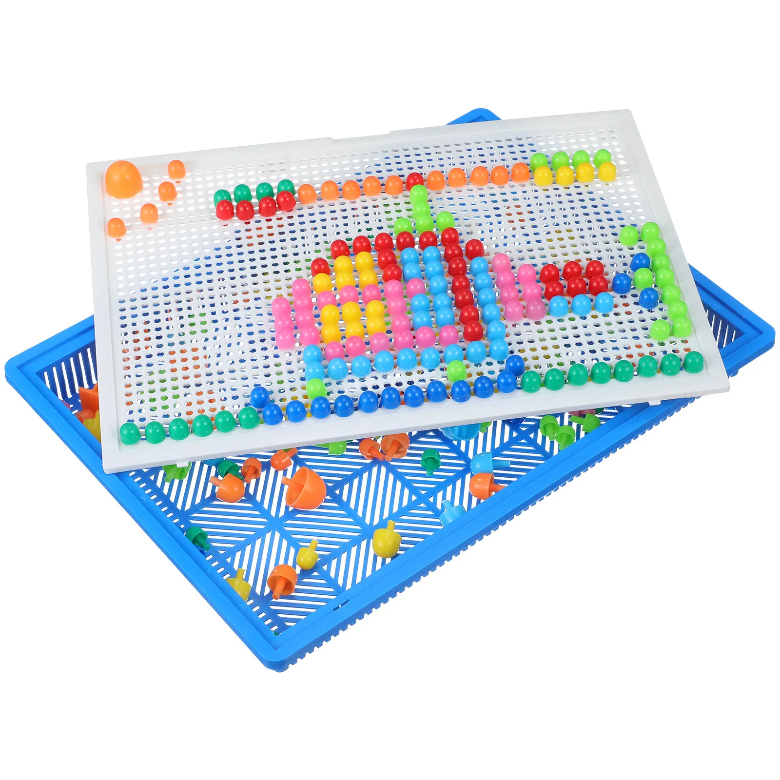 

Набор из 296 грибовидных пазлов-гвоздиков: развивающая мозаика для дошкольников, творческая игра для развития воображения и логики