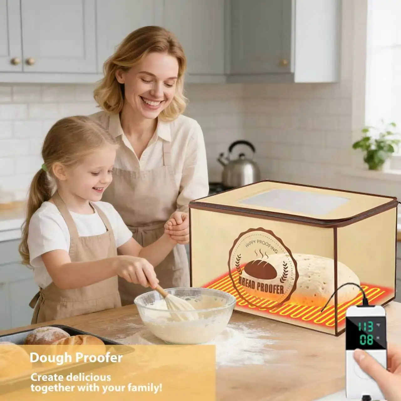 The New US-spec 120V Read Sourdough Proofer Heat Mat Bag Comes with A Controller