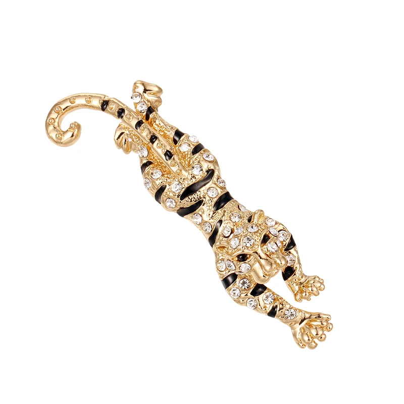 WEIMANJINDIAN Brand Crystal Rhinestones Tiger Animal Decor Brooches Jewelry for Men