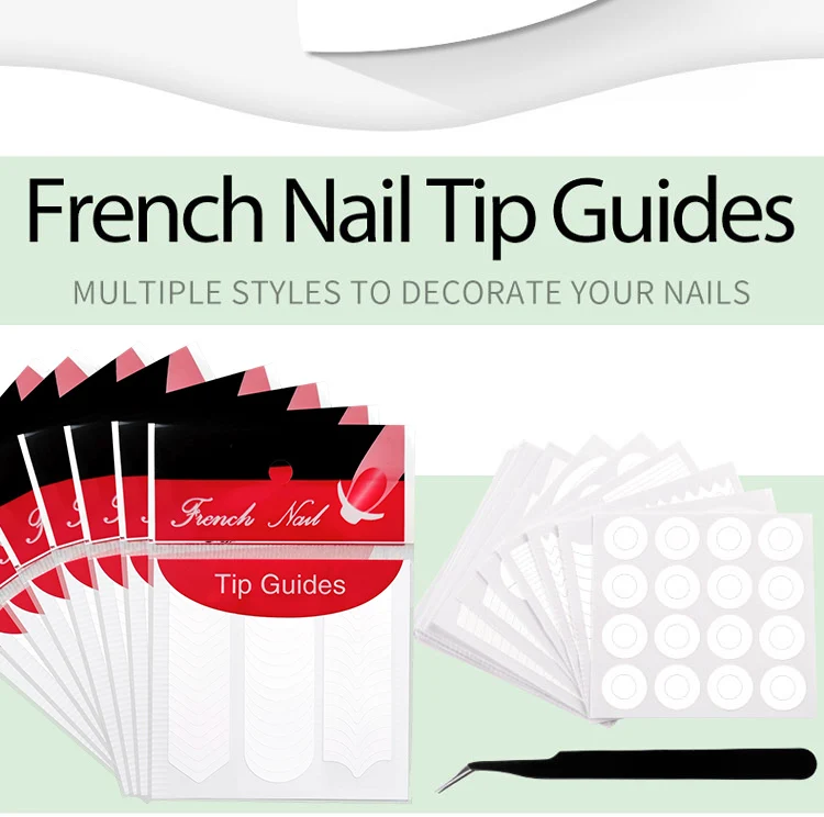 French Tip Maniküre-Aufkleber, 10/50/100 Stück, Nagelkunst-Führungsstreifen, French Line, selbstklebende DIY-Nagelaufkleber, Fransendesigns – Detail 1