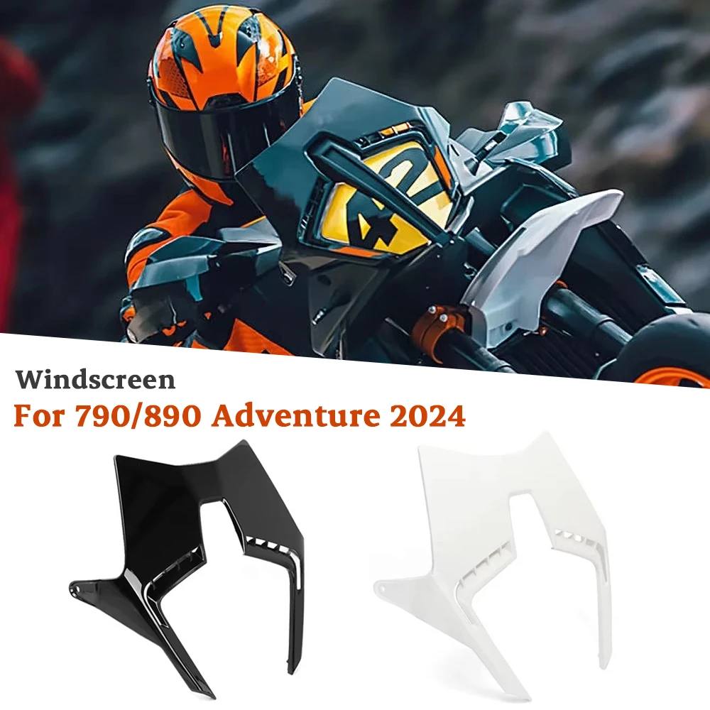 

New Black/White Motorcycle Windscreen Windshield Wind Deflector Flyscreen For 790 Adventure Adv 890 ADVENTURE ADV 2024
