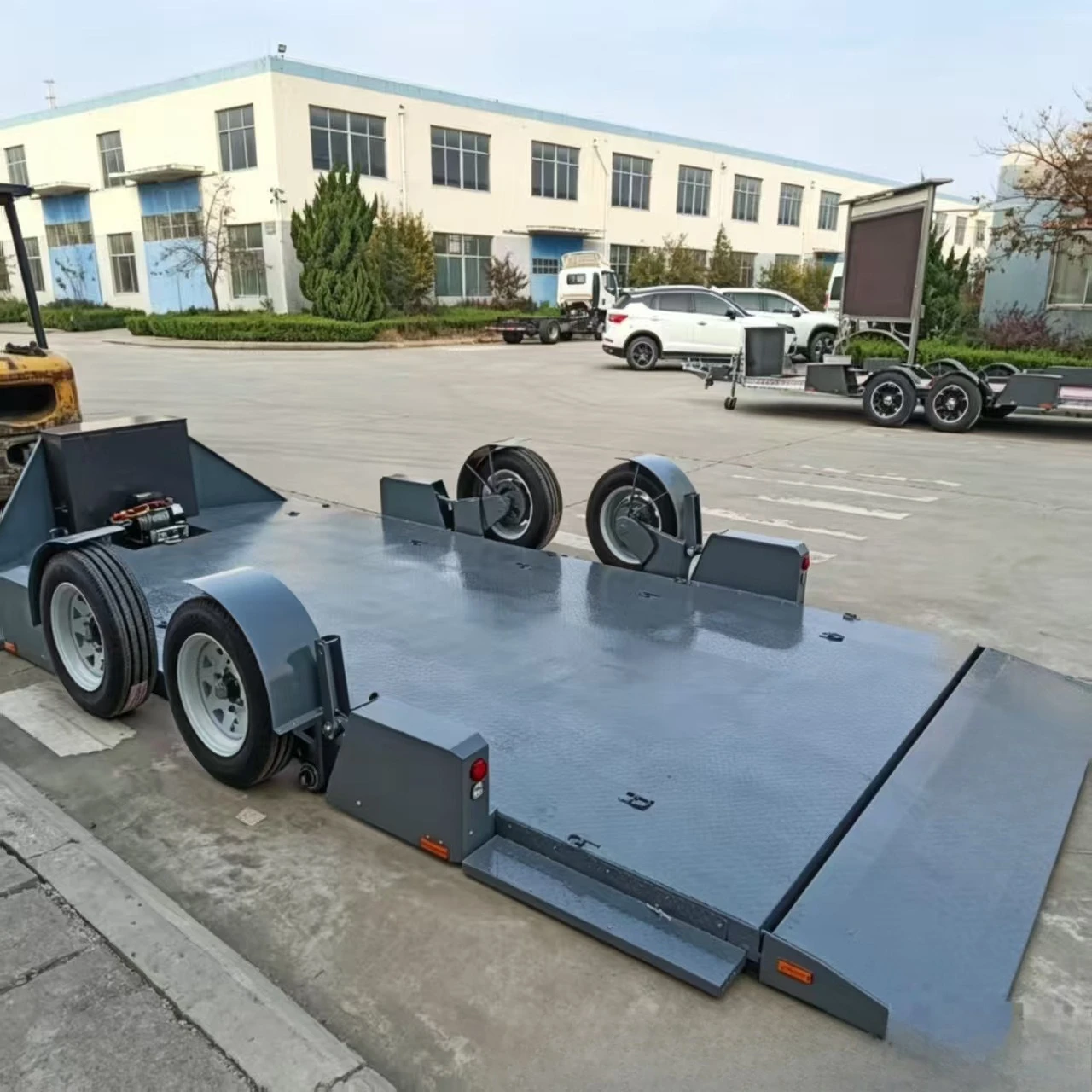 Car trailer Hydraulic lift flatbed trailer