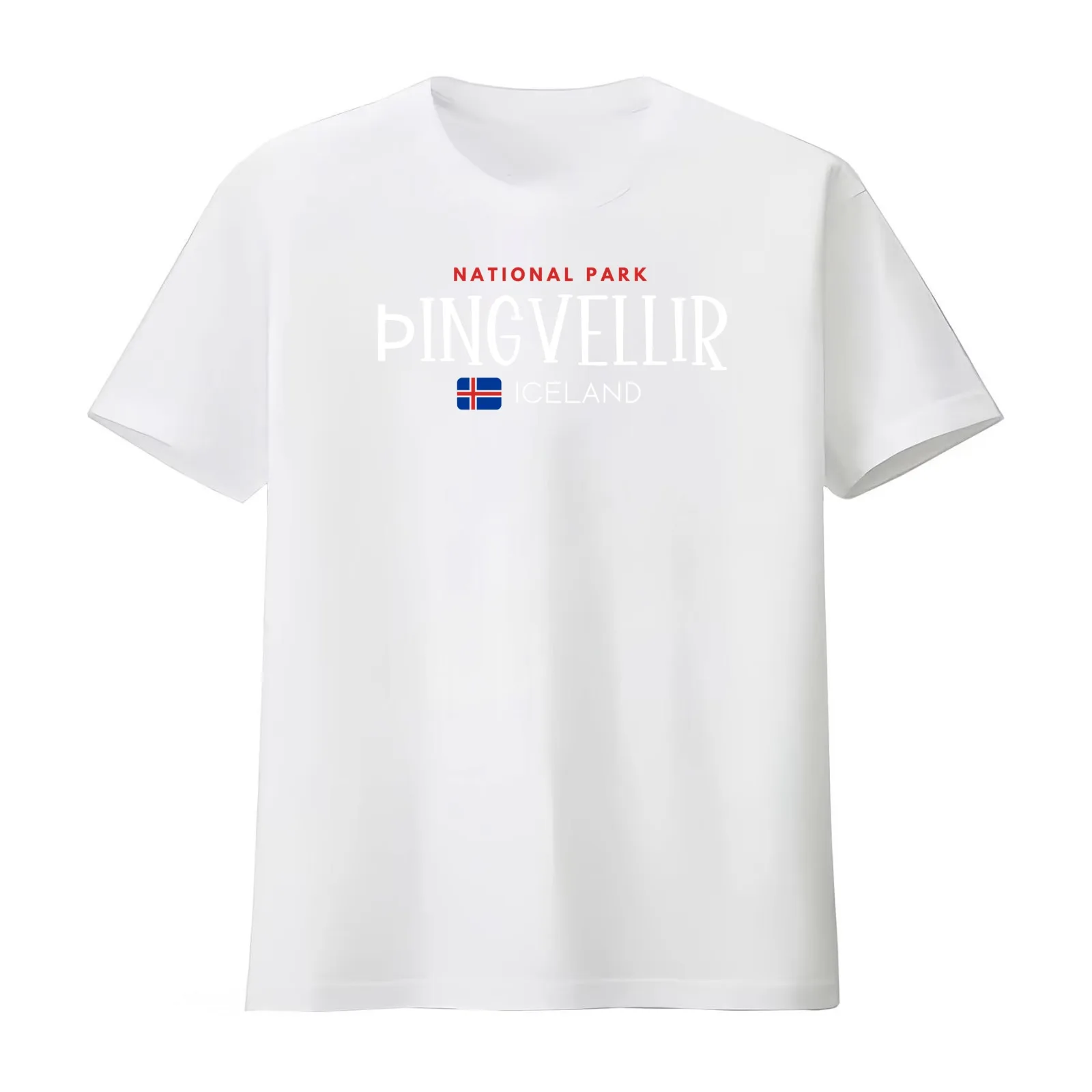 Tingvellir National Park - Iceland T-Shirt Summer Casual Cotton Tee Oversized Streetwear Tops Vintage Graphic Print