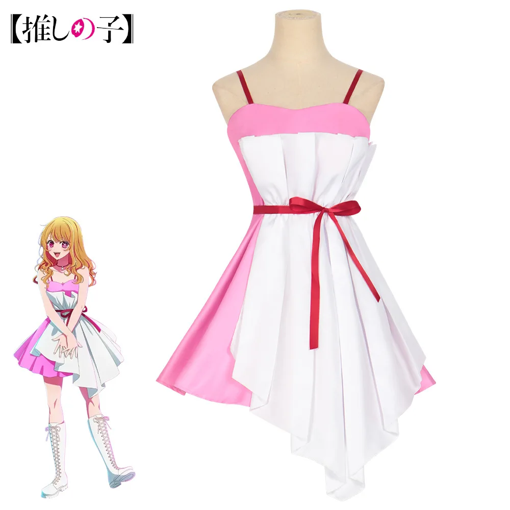 Anime Oshi No Ko Ai Ruby Hoshino Cosplay Kostüm Rubii Rosa Zeremonielle Kleid Outfit Halloween Party Event Anzug Für Frauen Mädchen