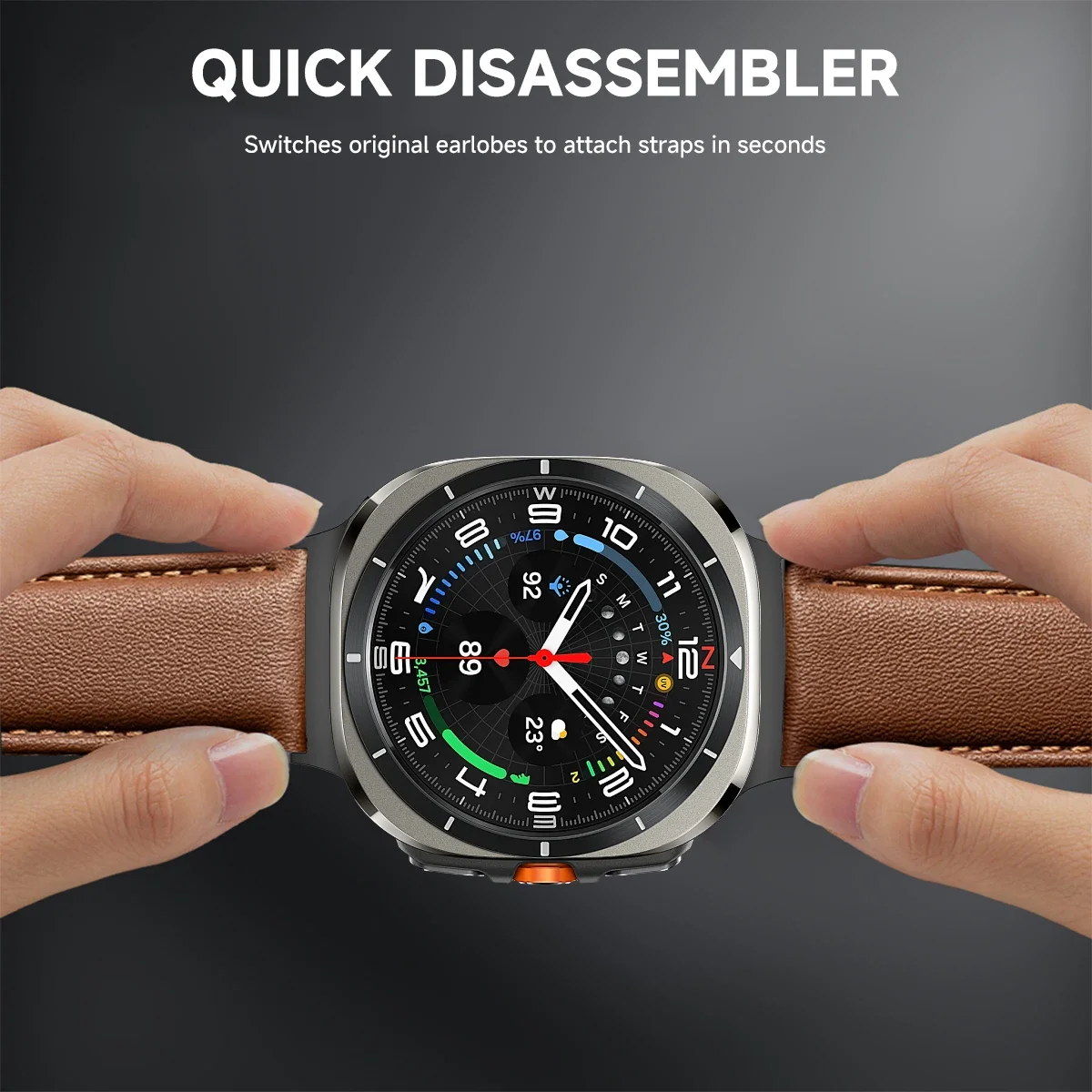 Correa híbrida de silicona de cuero para Samsung Galaxy Watch 7 Ultra Smartwatch Band para Galaxy Watch Ultra 47mm pulsera correa