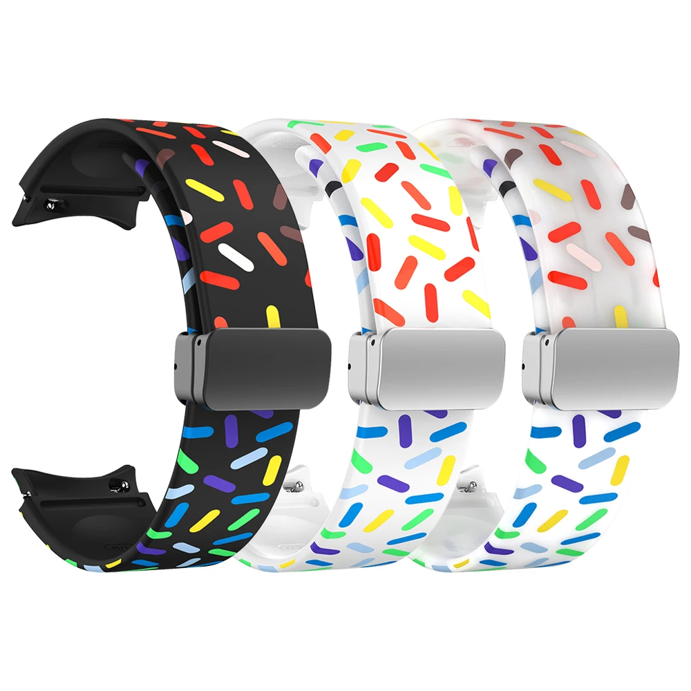 Magnetic D Buckle Silicone Strap For Samsung Galaxy Watch 6 5 4 Series Sports Band For Galaxy Watch 45 44 40/Classic 47 46 43 42