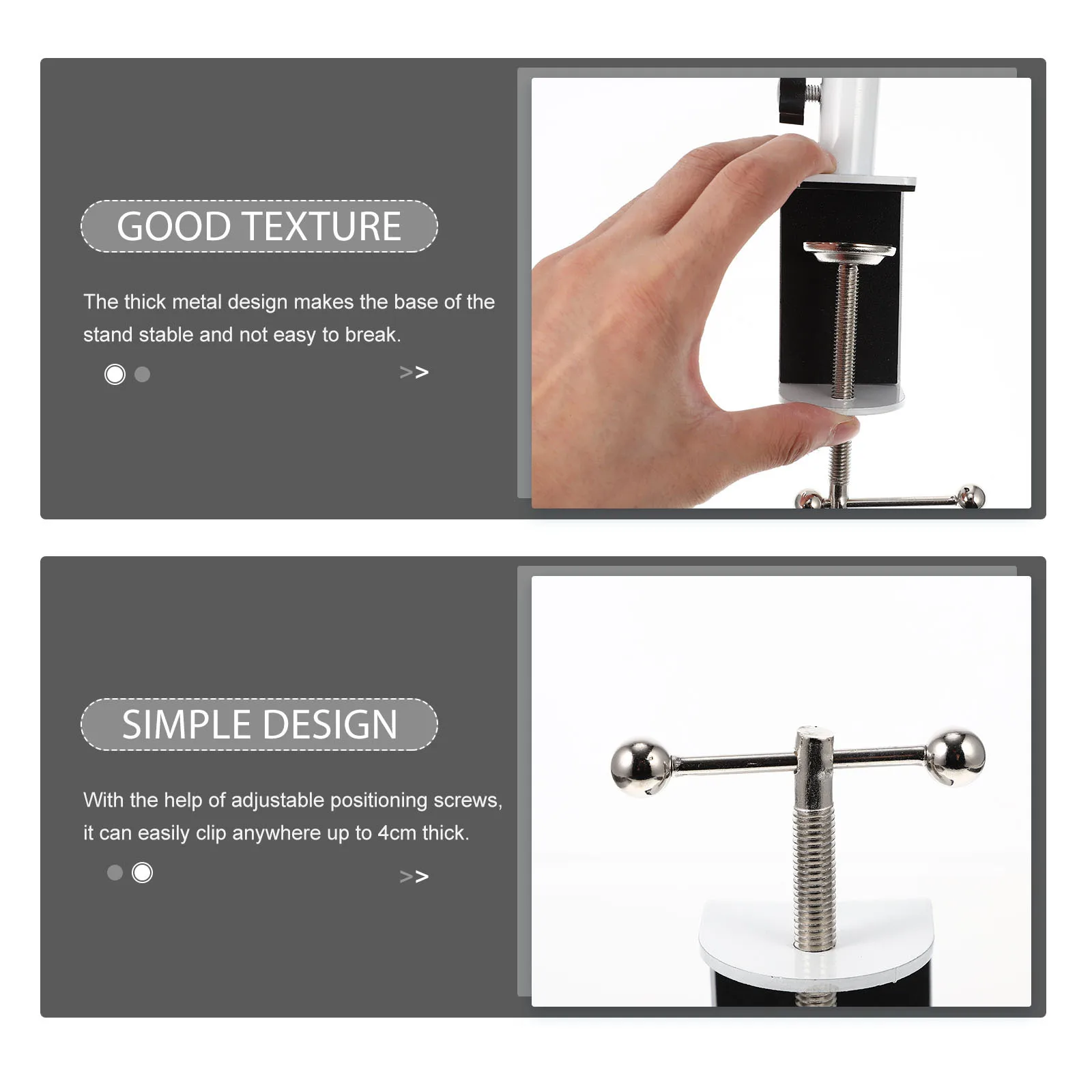 

Heavy Duty Table Mount Clamp 4Cm Adjustable Screw Strong Metal Desk Clamp For Microphone Office Use Retaining