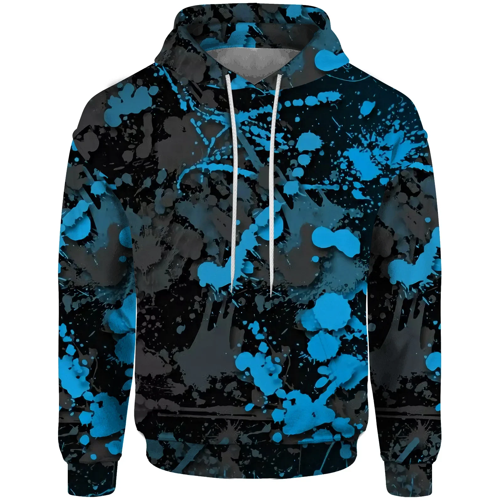 Men Hoodies 3D Print Colorful Splash Ink Streetwear Autumn Winter New Style Rendering Long Sleeve High-quality Pullover Oversize