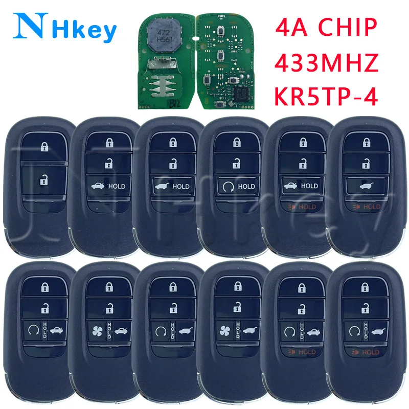 

NHkey FCCID: KR5TP-4 4A чип 433 МГц автомобильный дистанционный ключ для Honda Civic CR-V Accord HRV FIT XRV ZRV Odyssey Pilot 2022 2023 2024