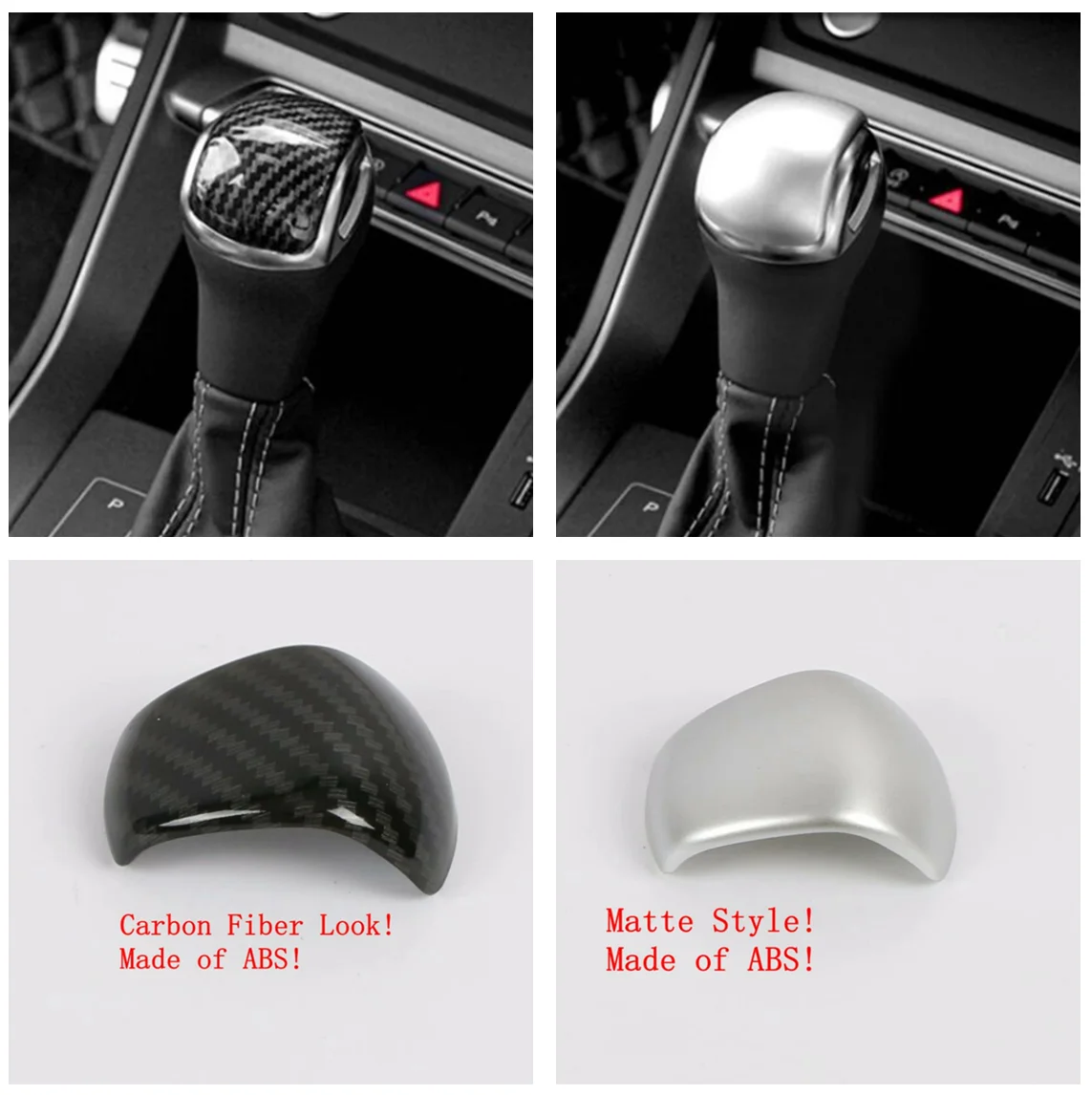 

For Audi Q3 2019 - 2022 Carbon Fiber Look / Matte Accessories Car Gear Shift Head Knob Decoration Cover Trim ABS Interior