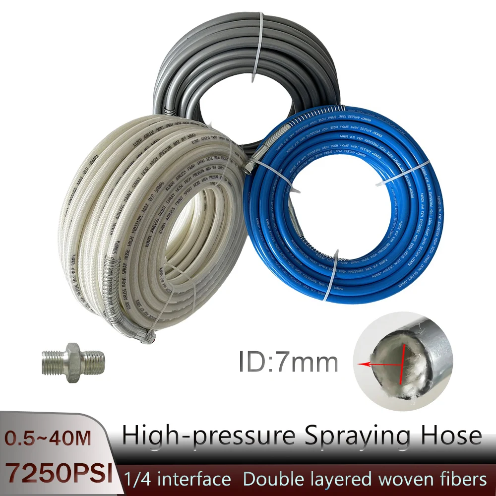 Pressure 7250PSI High-pressure Airless Double-layer Fiber Spraying Hose Connection 1/4 Interface Spray Gun Spraying Machine