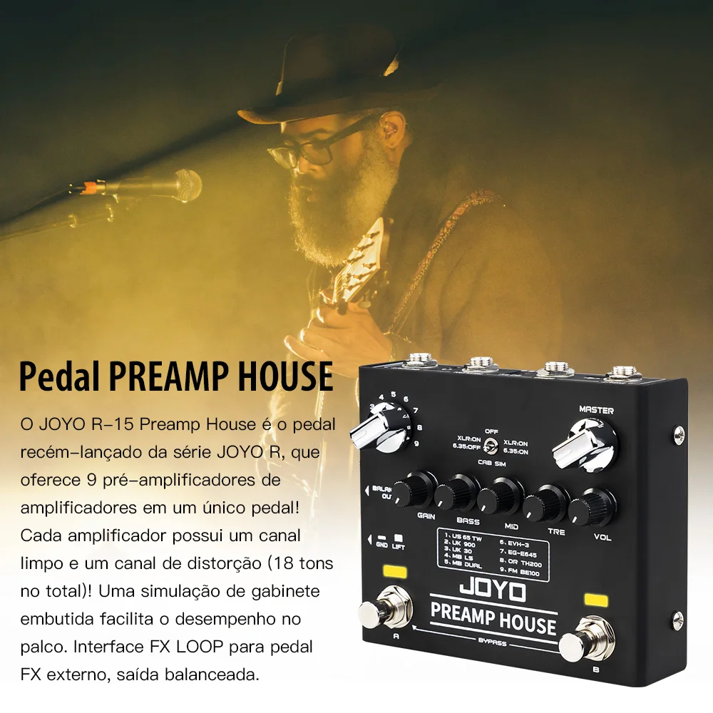 JOYO R-15 PREAMP HOUSE Preamp Pedal Dual Modulation Guitar Effect