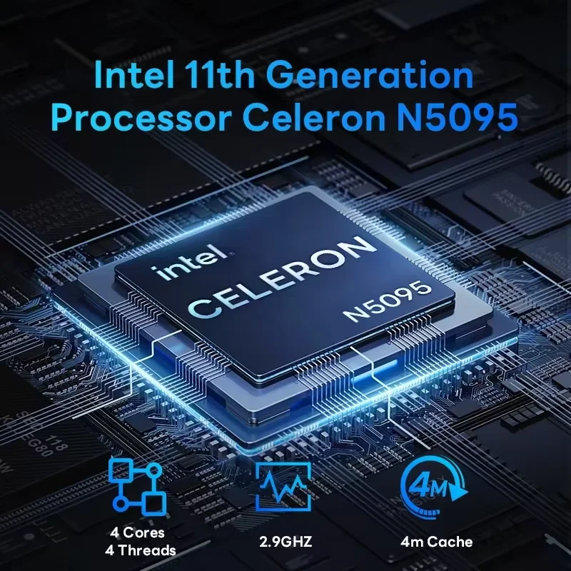 Портативный ноутбук Intel Celeron N5095, 14,1 дюйма, 16 ГБ DDR4, 512 ГБ, 1 ТБ SSD, Windows 11 Pro, ноутбук, геймер, офисный учебный компьютер, ноутбуки