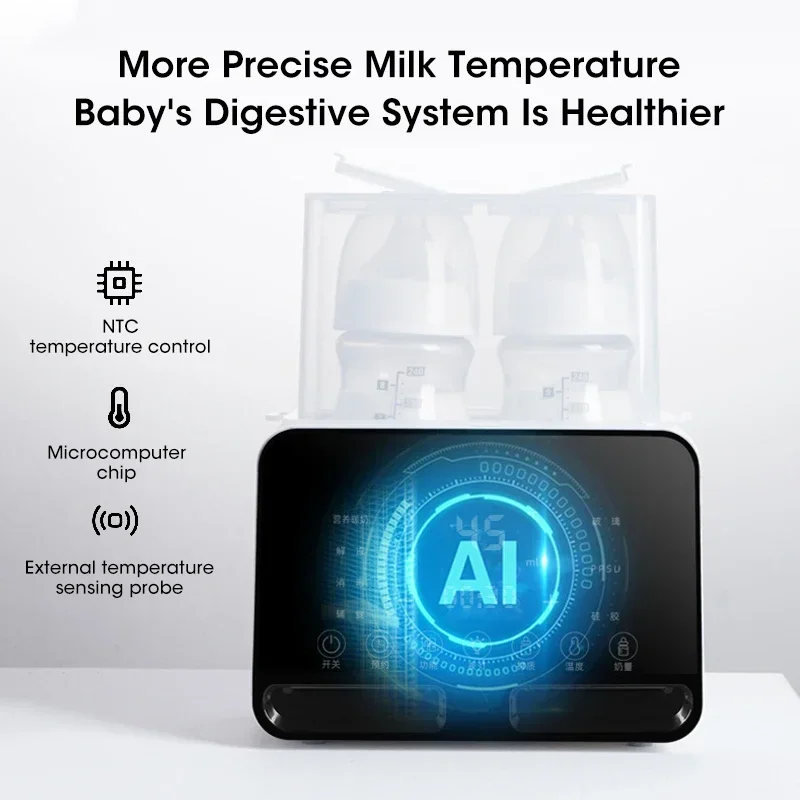 2 in1 Baby Bottle Warmer and Sterilizer Automatic Smart Temperature Control Milk Warmer Disinfection