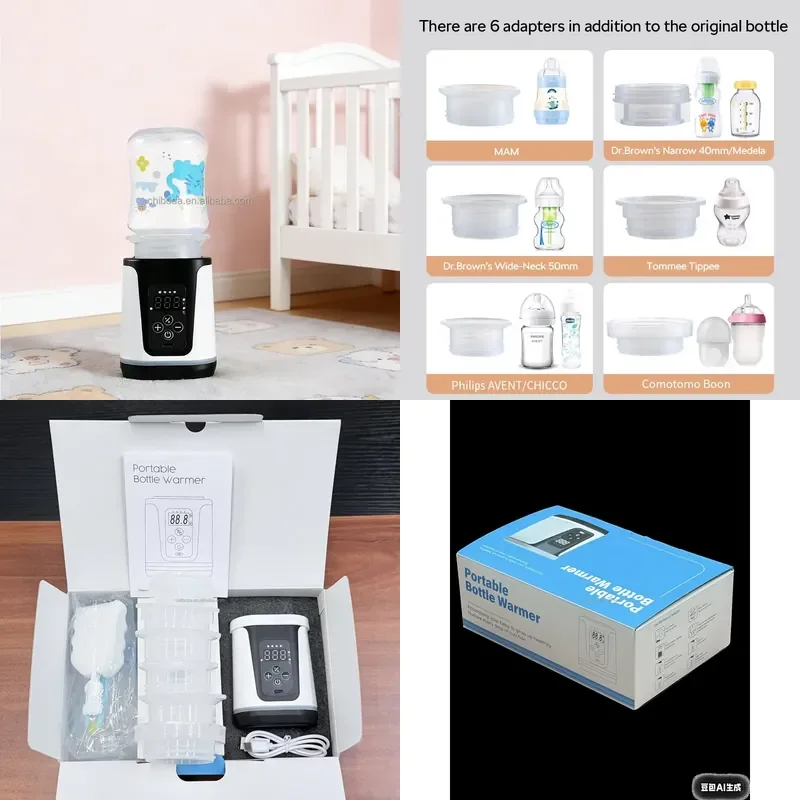 2026 New Year Gift Electric Portable Baby Bottle Warmer Accurate Temperature Control 10000mAh Battery USB for Household Use
