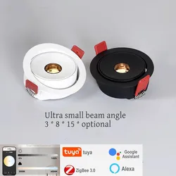 Circular ultra-thin LED tube light TuYaZigbee 3.0COB suction lamp 3 ° 8 ° 15 ° 24 ° small beam angle sky flower light
