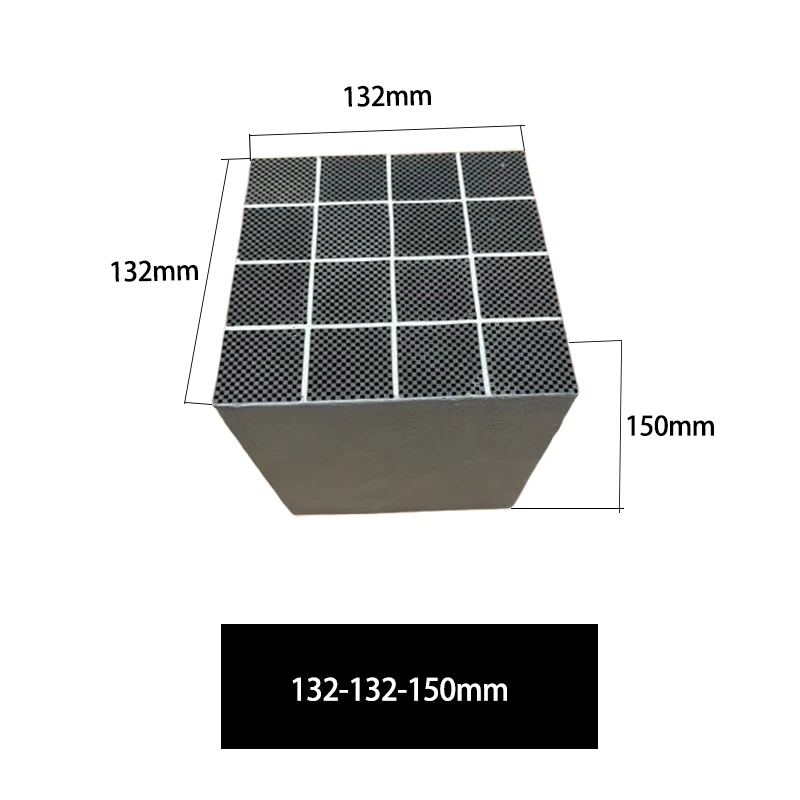 Substrato convertidor catalítico Filtro de carburo de silicio 132-132-150 mm forma cuadrada DPF Sistema de escape Filtro de partículas diésel