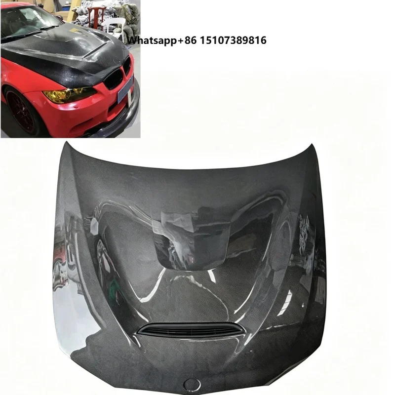 2008+ for 3 Series E90 E92 E93 GTS Style Real Carbon Fiber Front Hood Bonnet Vent Cover New Condition Car Accessories Screws