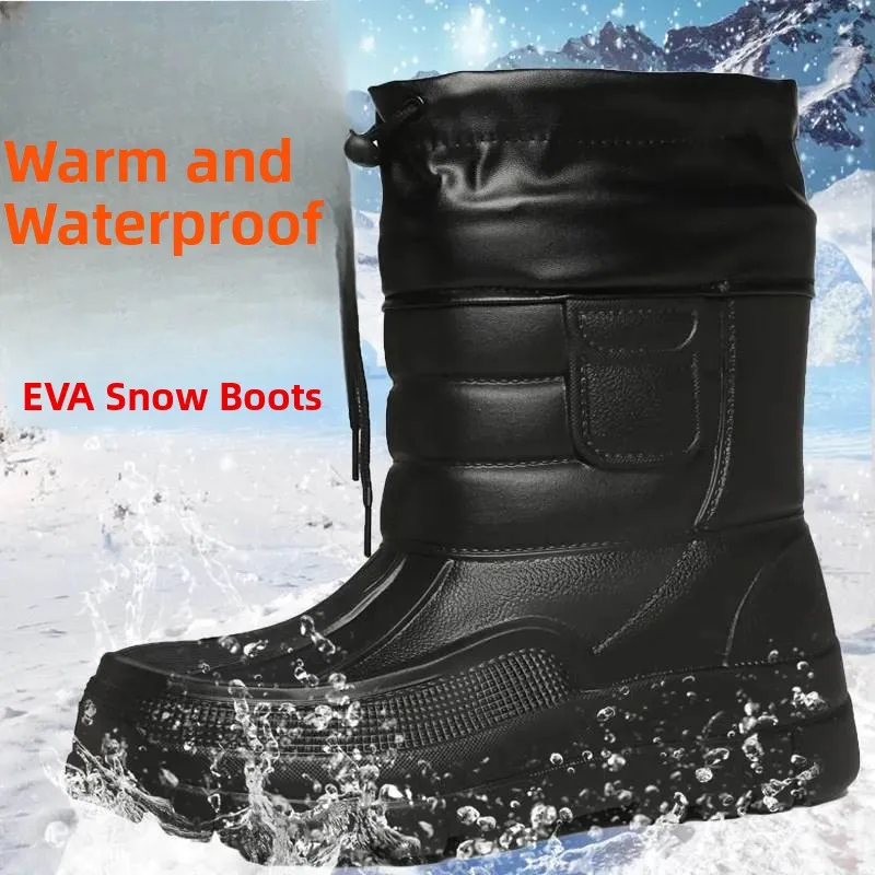 

Thickened Winter Boots Waterproof Fishing Shoes Rain Boots Men's Anti-slip Warm Cotton Boots Cold-proof Winter Fishing Fleece...