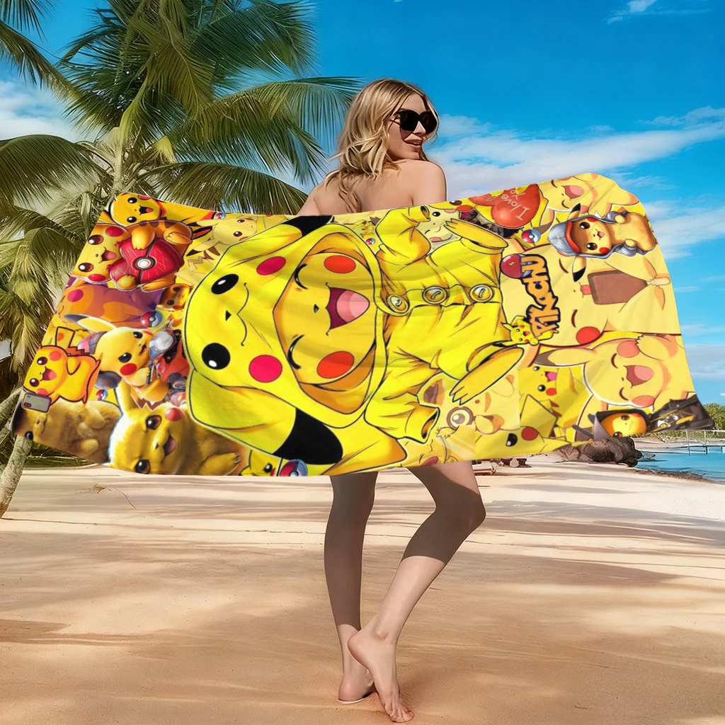 Pokemon Pikachu Beach Towel Quick-Drying Small To Large Bath Towel For Beach Pool Yoga Gym Home Travel Towel Gift for Friend